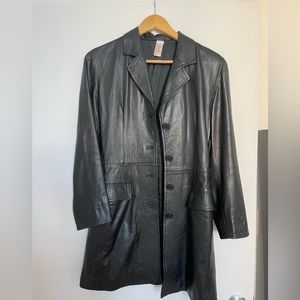 Vintage 90s Italian Leather Trench Coat